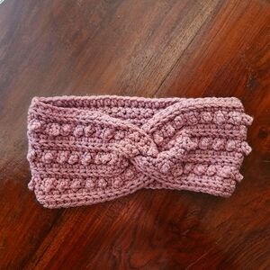 Picot Winter Headband/Ear Warmer- Rose